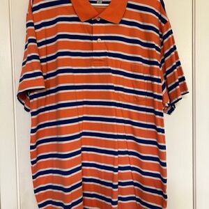 Classic Striped Polo Shirt in Orange and Blue
